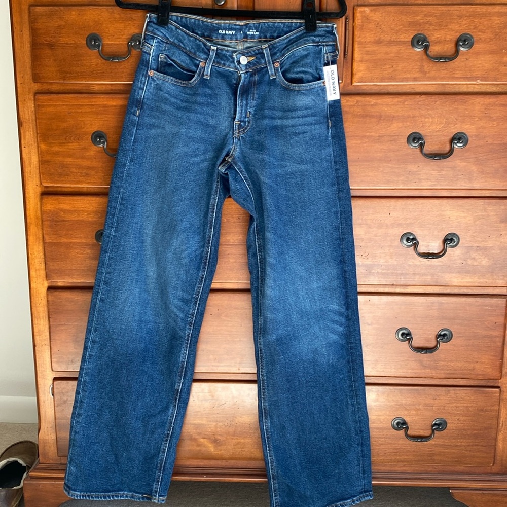 OLD NAVY Mid-rise full length wide leg jeans